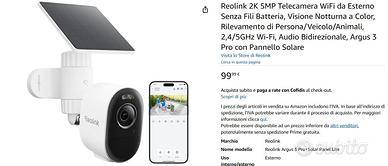 Reolink 2K 5MP Telecamera WiFi da Esterno