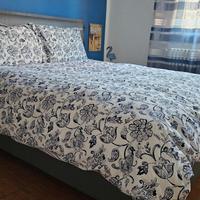 Letto matrimoniale 160x190 cm in ecopelle grigio