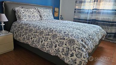 Letto matrimoniale 160x190 cm in ecopelle grigio