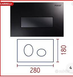 Placca nera cassetta di scarico Pucci “nera”
