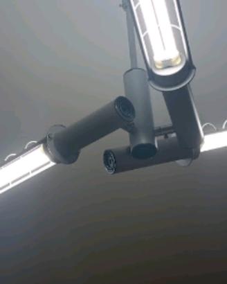 lampadario a tre neon 