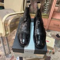 Stivale basso uomo in vera pelle lucido