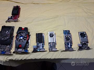 Varie schede video di varie marche