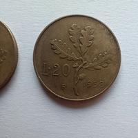  Lotto 20 Monete Lira: 20 Lire '58 e '57 + 200lire