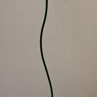 Lampada da terra-metallo verde e vetro opacizzato