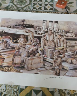 litografia  opera grafica Salvo Manuli numerata 