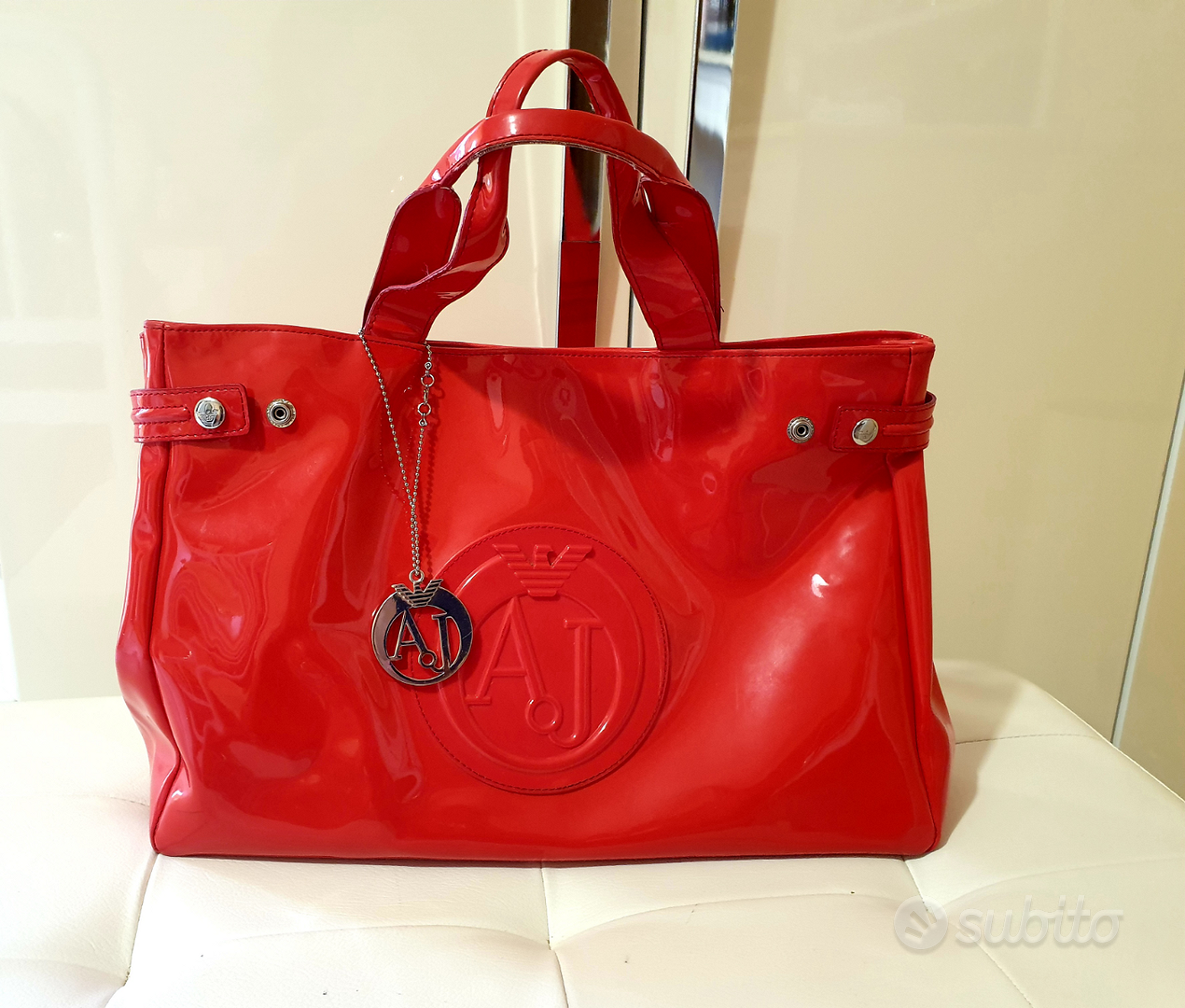 Borsa vernice 2025 rossa armani jeans