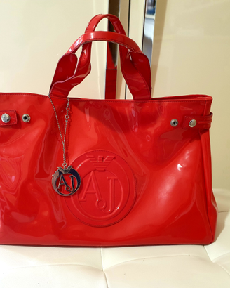 Borsa Armani jeans vernice rossa
