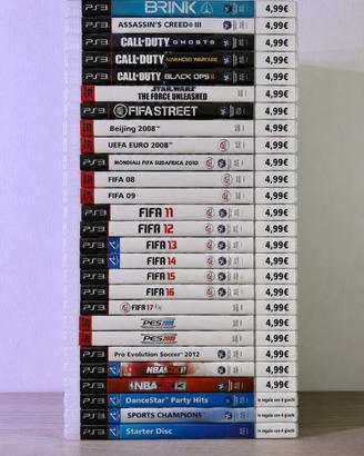 Set Giochi PlayStation 3. Prezzo per gioco.