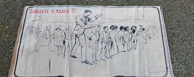 manifesto pubb. ironico dipinto  carta pezzo unico