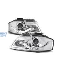 FARI AUDI A3 8P LUCE LED DIURNA FONDO CROMATO