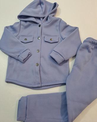 tuta, completo bambina tg 6 Anni, viola