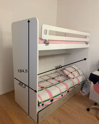 Letto a castello con scala laterale