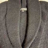 Cachemire 100% doppio filo-golf aperto nero-tg 44G