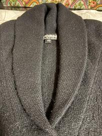 Cachemire 100% doppio filo-golf aperto nero-tg 44G