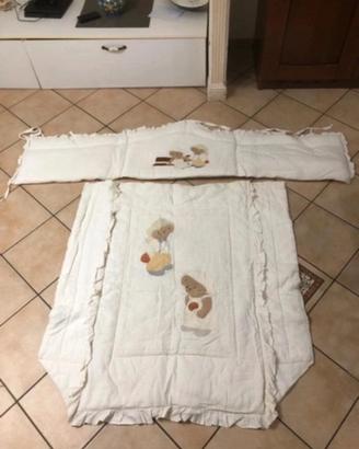 Piumoncino e paracolpi imbottito culla con orsetti