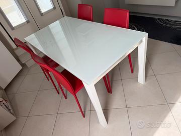 Tavolo allungabile bianco da 6 a 10 posti