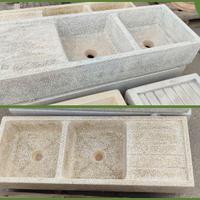 Lavello doppia vasca e gocciolatoio 121x45