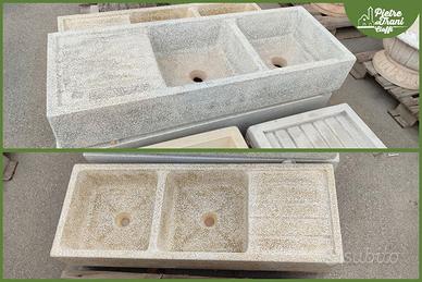 Lavello doppia vasca e gocciolatoio 121x45