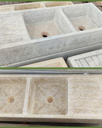 Lavello doppia vasca e gocciolatoio 121x45