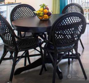 4 sedie midollino naturale nero x interno