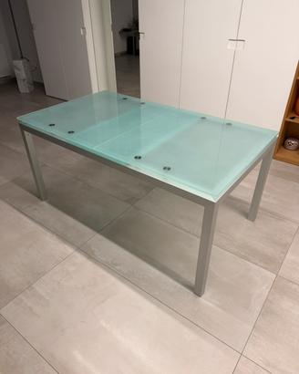 Tavolo Bontempi allungabile in alluminio e vetro