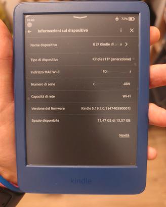 Amazon Kindle 11 gen - blue - pubblicità - 16gb 