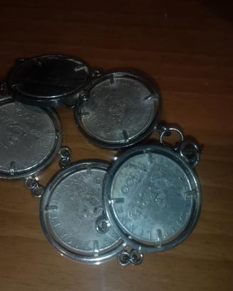 bracciale con 5 monete di 500 lire d argento