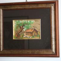 Quadro in lastra argento e foglia oro