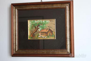 Quadro in lastra argento e foglia oro