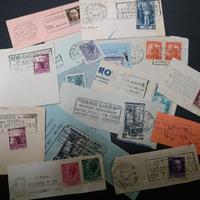 Francobolli Italia su frammento annullo pubblicita