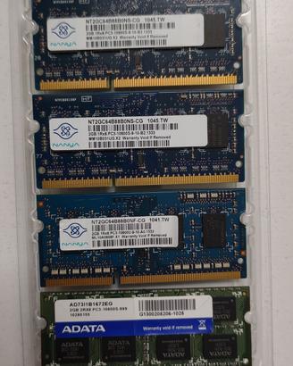 Moduli RAM per notebook DDR3 da 2 e 4 Gb