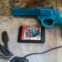 Pistola sega megadrive + gioco lethal enforces 