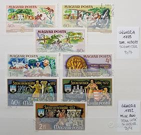 UNGHERIA 1972-75 - 8 fb a tema ANNIVERSARI
