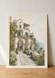 Villa amalfitana dei limoni – poster A3