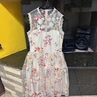 Vestito nude con fantasia floreale