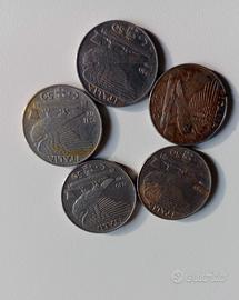 Monete da 50 centesimi 1940 e 1941 n. 5  monete