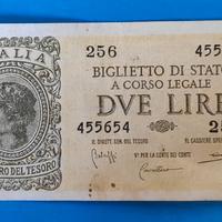 Biglietto di stato luogotenenza 2 lire