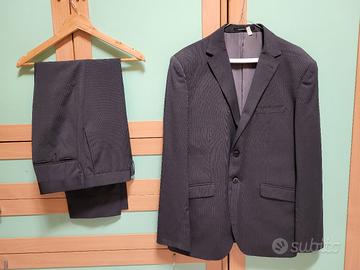 Abito uomo nero gessato - taglia 52