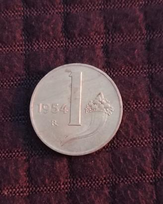 Moneta 1 Lira Repubblica Italiana 1954
