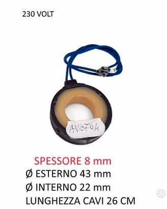 BOBINA MAGNETICA PER TIMER LAVATRICE 230 VOLT