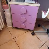 Comodino cameretta e cassettiera con ruote