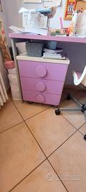  Comodino cameretta e cassettiera con ruote