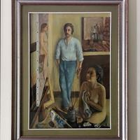 Dipinto a olio su tela Autoritratto giovanile