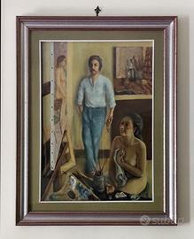 Dipinto a olio su tela Autoritratto giovanile