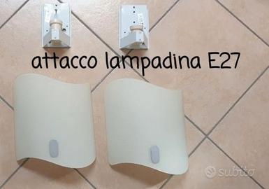 2 applique da parete in vetro satinato 