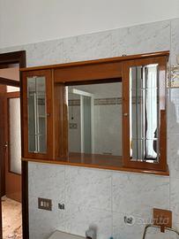 Mobile con specchio bagno con antine in legno