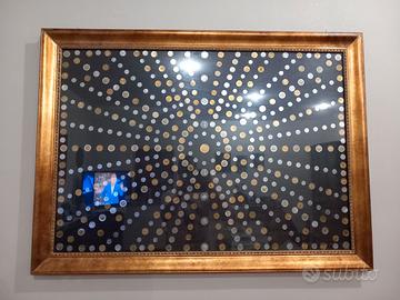 Quadro con  monete della repubblica italiana