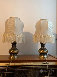 Coppia abat-joir vintage in ottone con frange