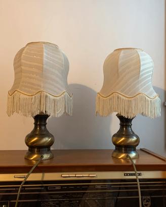 Coppia abat-joir vintage in ottone con frange
